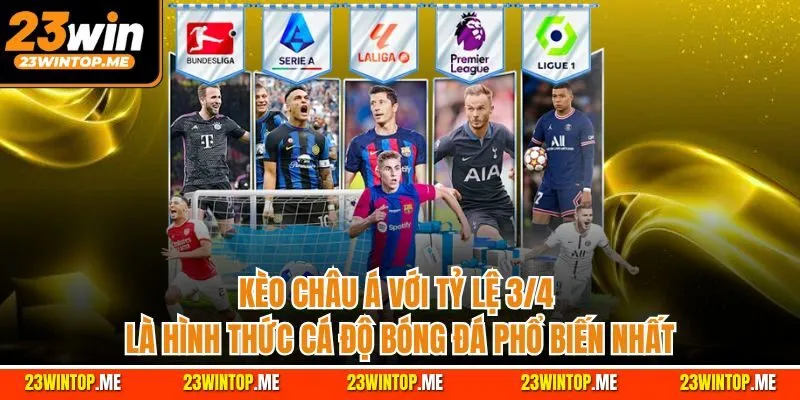 Kèo châu Á với tỷ lệ 3/4 là hình thức cá độ bóng đá phổ biến nhất